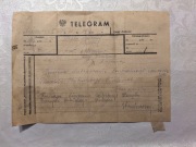 Telegram z PRL , pieczątka na odwrocie, Charsznica k. Miechowa Małopolska