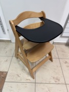 Krzesełko do karmienia Hauck Alpha Plus, kolor drewna, regulowane