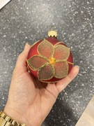 2 sztuki bombek szklanych złoty brokat