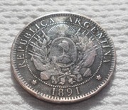 Argentyna Republika Federalna 2 centavo 1891 KM# 33 Rzadkie