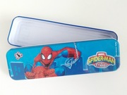 Chłopięcy piórnik metalowy płaski Spider-Man pudełko Marvel + naklejki