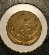 Destrukt 2 zł., złote 1983. Destrukt. Niecentryczne bicie. RZADKOŚĆ.