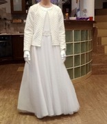 Biała sukienka komunijna Eliza z tiulem NA MIARĘ.