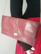 Kopertówka skóra naturalna vintage złoty łańcuch 