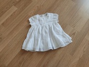 Sukienka niemowlęca biała dla dziewczynki na chrzest na imprezę bawełna 62