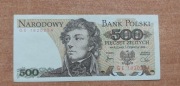 Banknot 500 zł z 1982r, Seria GE Stan!!!