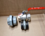 Zawór kulowy Diamond 3'' + śrubunek 3" + nypel 3" zestaw bardzo tanio