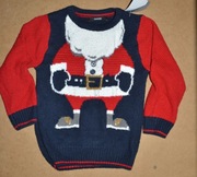 76* george Świąteczny sweter zabawny Mikołaj 4/5 lat_ 110 cm