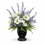 Kompozycja nagrobna do wazonu na grób cmentarz wiązanka biało-lawendowa