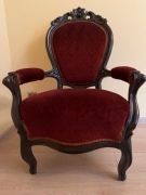 Elegancki stylowy fotel Ludwig Filip - Antyk II poł. XIX Wieku 