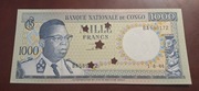 BANKNOT KONGO 1000 FRANCS 1964 ROK RZADKI ST.1