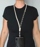 Bawełniana ręcznie robiona smycz na telefon klucze identyfikator makrama 