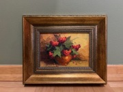 Jarzębina, obraz olejny, szpachelka, blejtrama, piękna oprawa