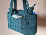 torba sztruksowa na ramię, tote shopper bag, damska