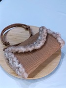 Torebka Damska Kopertówka ze Sznurka Bawełnianego Zuza Karmel Rękodzieło