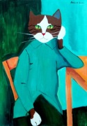 Kot wg Amedeo Modigliani, 42x29,7, kot, koty