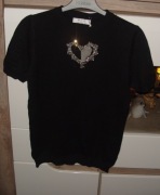 sztuczny jedwab _Bluzeczka _Sweterek _ z kryształowym sercem r. M/L