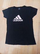 Czarny t-shirt z nadrukiem różowym r. M