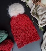 Czapka BEANIE Anna L pompon  merino różne kolory