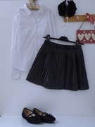 146/152 zestaw galowy - biała koszula + spódniczka