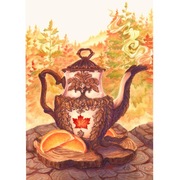 Malowany Obraz [Akwarela] – A4 – "Autumn Tea/Jesienna Herbata”