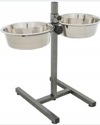 TRIXIE-Stojak na miskę metalowa + 2 miski 2,8L regulacja wysokości