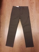 H&M NOWE spodnie z diagonalu khaki r.128