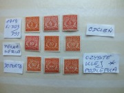 9szt. znaczki seria Fi D23 DOPŁATA Polska 1919r. PMW Rogi obfitości czyste*