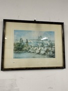 Stary obraz akwarela Praga 