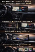 MMI 12.3" CarPlay + Kamery 360 Audi A4 B8 B9 Android 8GB RAM GPS