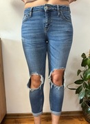 Spodnie jeansowe stretch rybaczki z dziurami Lucas Topshop Moto W26 L30 S M