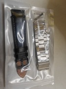 Zestaw bransoleta stalowa i pasek skórzany do zegarka smartwatch 22mm