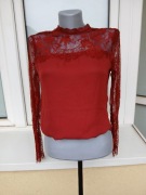 Bluzka koronka bordo 