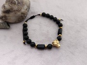 Bransoletka męska/unisex kamienie naturalne, stal UNIKAT 