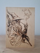 Czarodziej Gandalf, A4, sklejka (prezent, obraz, ozdoba, pirografia)