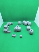 Barykady, beczki skrzynie zestaw