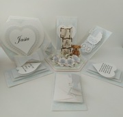 Ekskluzywna kartka exploding box chrzest Pierwsza Komunia 