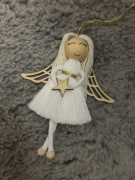 Aniołek ze sznurka, zawieszka na choinkę, ozdoby świąteczne