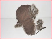 czapka uszatka BROWN POWYSTAWOWA M L 56 58 Pompony PRZEDŁUŻONY TYŁ