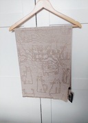 Szalik szal beż ze złotą nitką koty kotki wiskoza Elisas 76x196