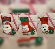 Zestaw 3 skarpet bożonarodzeniowych na kominek