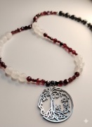 Naszyjnik DRZEWO ŻYCIA - Granat, Szpinel, Jadeit, Piaskowiec |Handmade. 