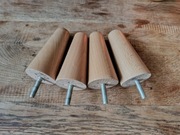 Nogi drewniane lakierowane bukowe do pufa stołka