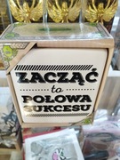 Skarbonka Zacząć to połowa sukcesu prezent gadżet 