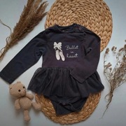 Body baletnica bawełniane 74 falbanka tiulowe długi rękaw