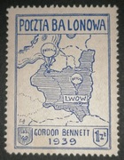 Polska - Poczta Balonowa Gordon Bennett Lwów 1939