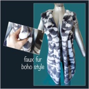 Bezrękawnik kamizelka z futerka faux fur szare moro - boho style
