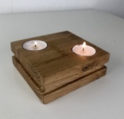 Dębowy świecznik na wkłady tealight