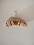 Uroczy brelok pluszowy, maskotka kapibara-rogalik, croissant.