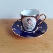 Filiżanka Limoges   mokka kobaltowo -złota Josephine.